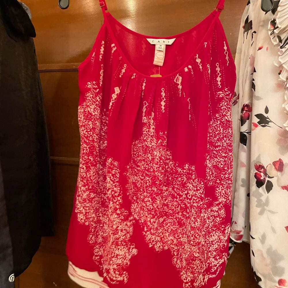 Cabi Red and White Women's Top